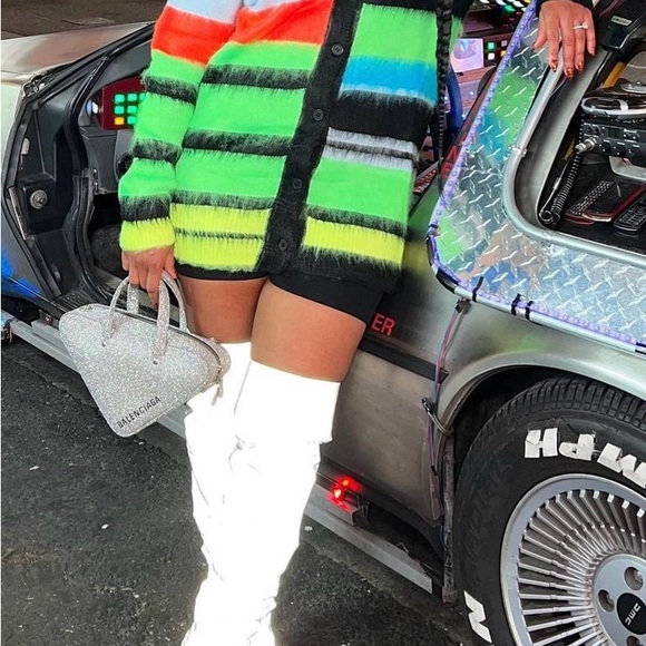 Colorful fur striped cardigan - Picture 2 of 2